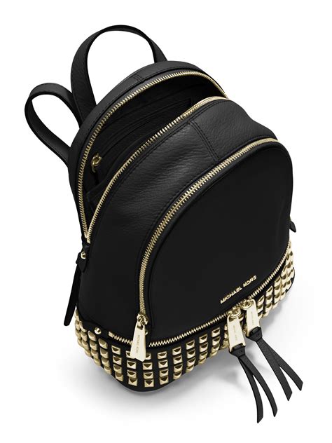 michael kors backpack with gold studs|Michael Kors rhea backpack.